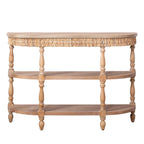 Handcrafted Console Table With Hand Woven Trim - Natural
