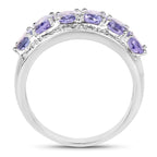 2.64 Carat Genuine Tanzanite .925 Sterling Silver Ring