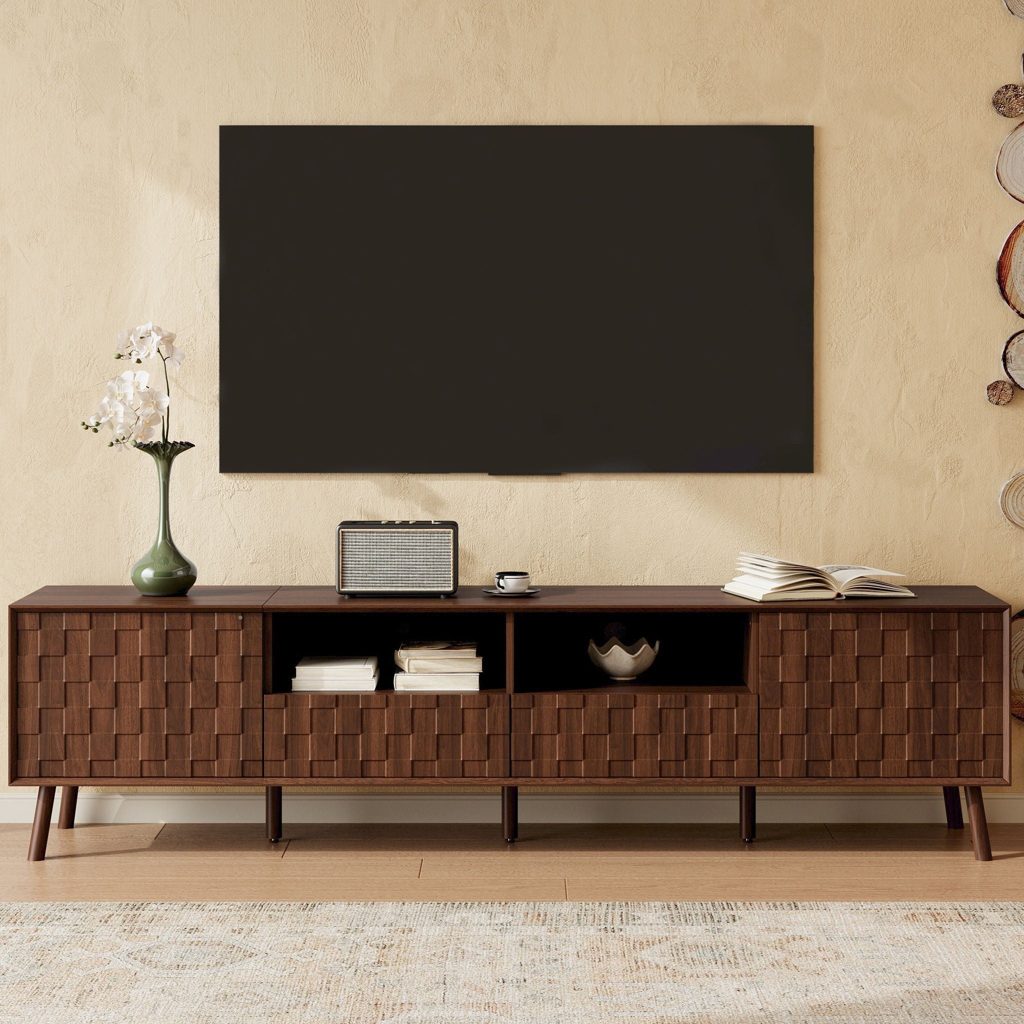 TV Stand With Drawers - Walnut