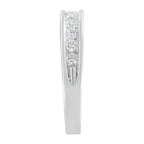 18K White Gold Round Diamond 1/2 Cttw Channel Band Ring