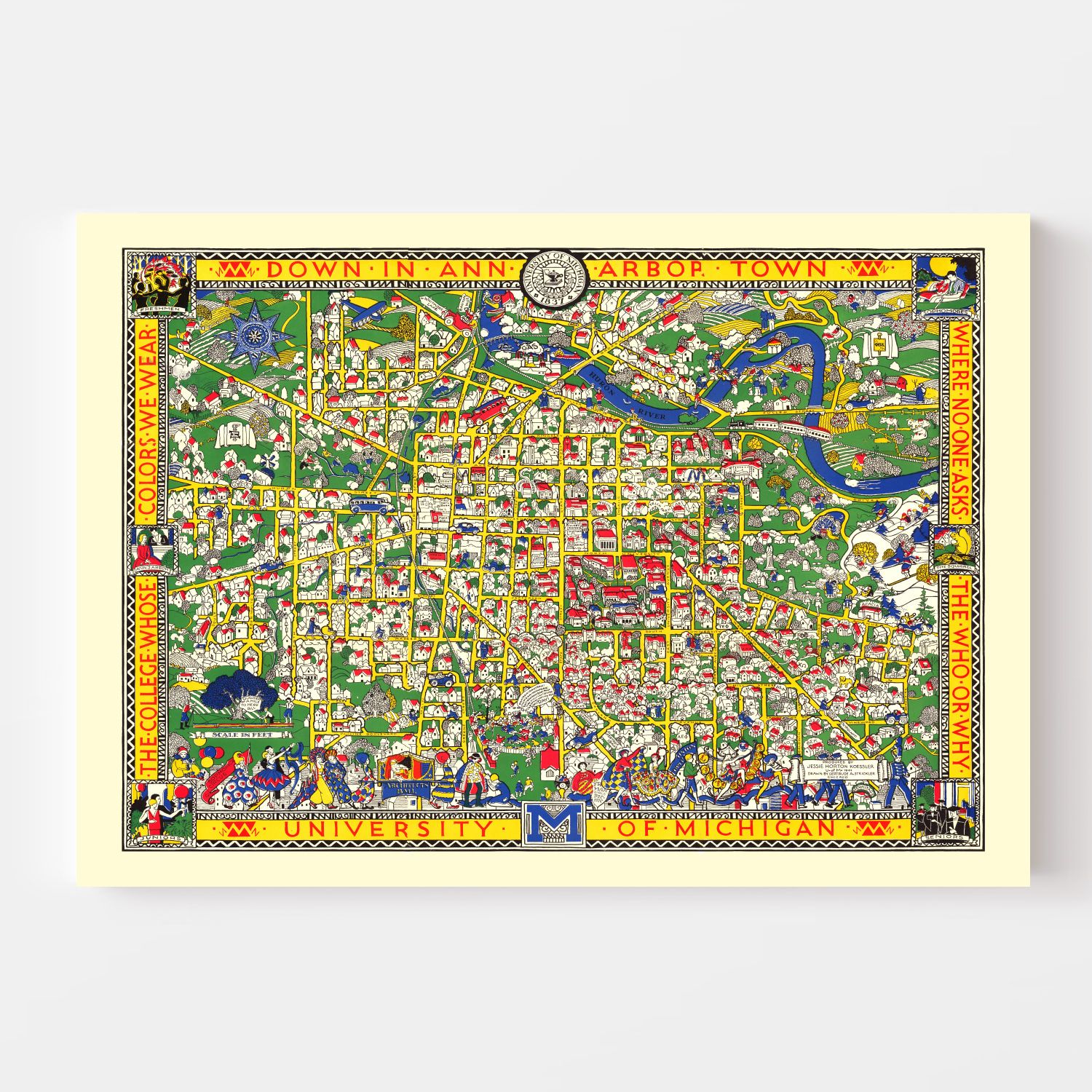 Vintage Map of University of Michigan 1926