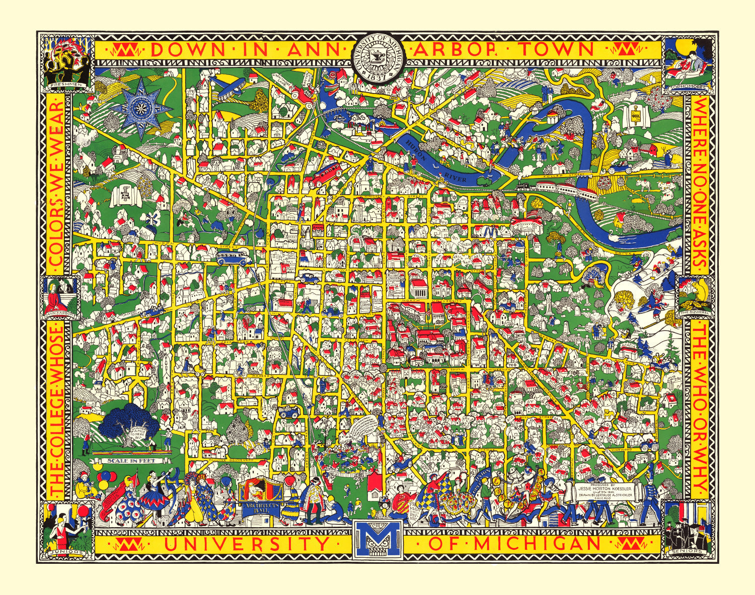 Vintage Map of University of Michigan 1926