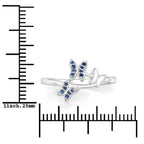 0.14 Carat Genuine Blue Sapphire .925 Sterling Silver Ring