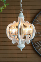 Farmhouse Chandelier, 6 Light Wood Chandelier Living Room Entryway