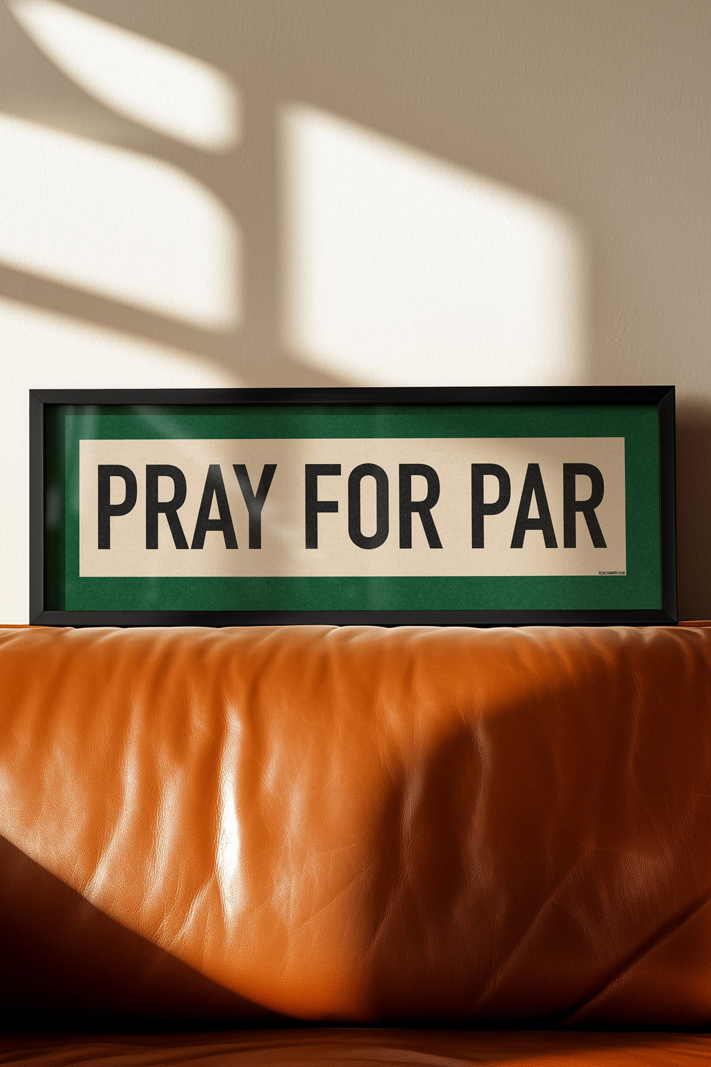 Framed Pray For Par Golf Art Scroll Sign
