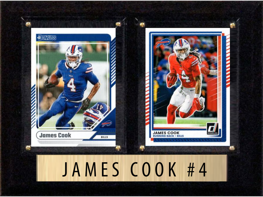 James Cook Score Donruss 2025 2024 2 Card 6" x 8" Plaque Buffalo Bills