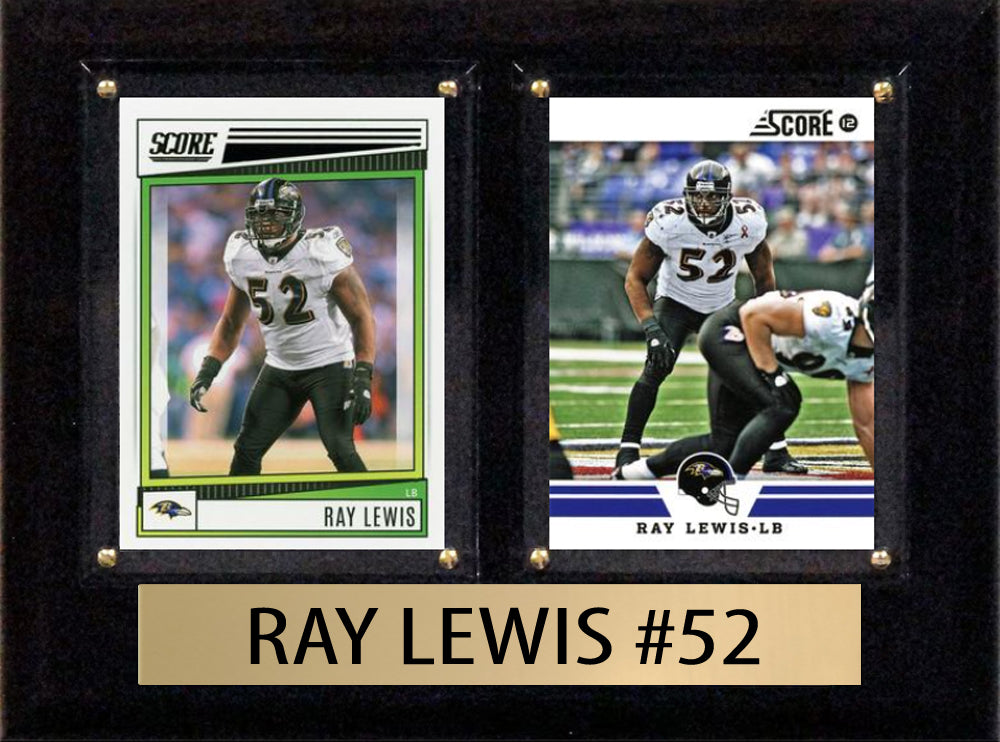 Ray Lewis Score Donruss 2025 2024  2 Card 6" x 8" Plaque Baltimore Ravens
