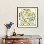 Vintage Map of Big Game Fish of America 1936