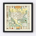 Vintage Map of Big Game Fish of America 1936