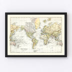 Vintage Map of the World 1892