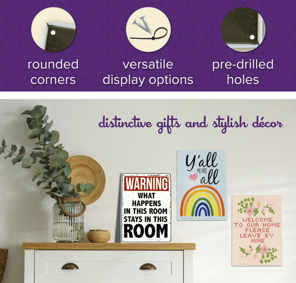 Metal Tin Sign "No Trespassing: Girls Only Violators Will Be Slapped"  #B-101