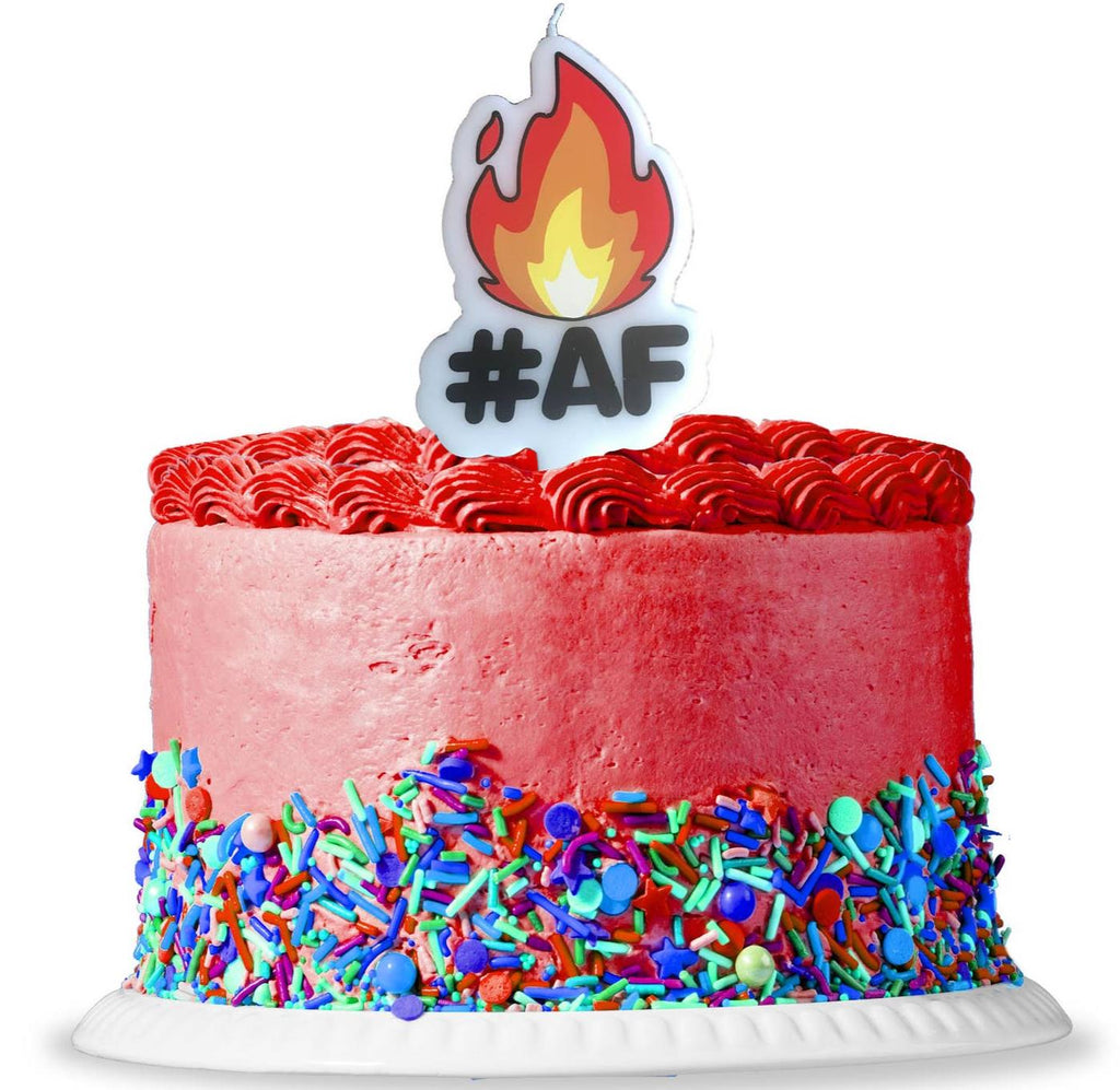 Hot as F#%K Flame #AF Birthday Candle - Funny Cake Topper & Gag Party Decoration