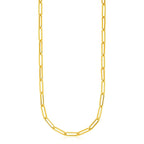 14k Yellow Gold Textured Paperclip Chain (3.5mm)