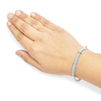 14K Two-Toned Gold Princess Cut Diamond Fashion Bangle (1 cttw, H-I Color, SI1-SI2 Clarity)