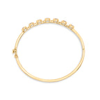 14K Yellow Gold Alternating Bezel Set 5MM Oval Shaped Tanzanite and 1/5 Cttw Diamond Bangle Bracelet (H-I Color, VS2-SI1 Clarity) - Fit's wrists up to 7.25" Inches