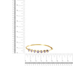 14K Yellow Gold Alternating Bezel Set 5MM Oval Shaped Tanzanite and 1/5 Cttw Diamond Bangle Bracelet (H-I Color, VS2-SI1 Clarity) - Fit's wrists up to 7.25" Inches