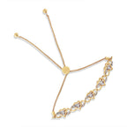 14K Yellow Gold Plated .925 Sterling Silver 1/10 Cttw Diamond Infinity Heart Shaped 4â€-10â€ Adjustable Bolo Bracelet (H-I Color, I2-I3 Clarity)