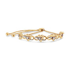14K Yellow Gold Plated .925 Sterling Silver 1/10 Cttw Diamond Infinity Heart Shaped 4â€-10â€ Adjustable Bolo Bracelet (H-I Color, I2-I3 Clarity)
