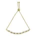10K Yellow Gold over .925 Sterling Silver 1/10 Cttw Diamond Heart and X-Link 6â€-9â€ Adjustable Bolo Bracelet (H-I Color, I2-I3 Clarity)