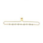 14K Yellow Gold Plated .925 Sterling Silver Diamond Accent Heart and Wave Link Bolo Bracelet (I-J Color, I2-I3 Clarity) - 6" to 9" Adjustable