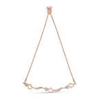 14K Rose Gold Plated .925 Sterling Silver 1/10 Cttw Diamond Wave and Hearts 4â€-10â€ Adjustable Bolo Bracelet (I-J Color, I3 Clarity)