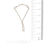 .925 Sterling Silver 1/10 Cttw Diamond Wave and Hearts 4”-10” Adjustable Bolo Bracelet (I-J Color, I3 Clarity)