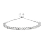 10K Yellow Gold over .925 Sterling Silver 1/4 Cttw Miracle-Set Diamond 4â€-10â€ Adjustable Bolo Tennis Bracelet (I-J Color, I3 Clarity)