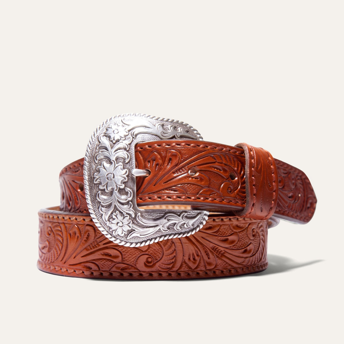Hand-Tooled Western Billet Belt