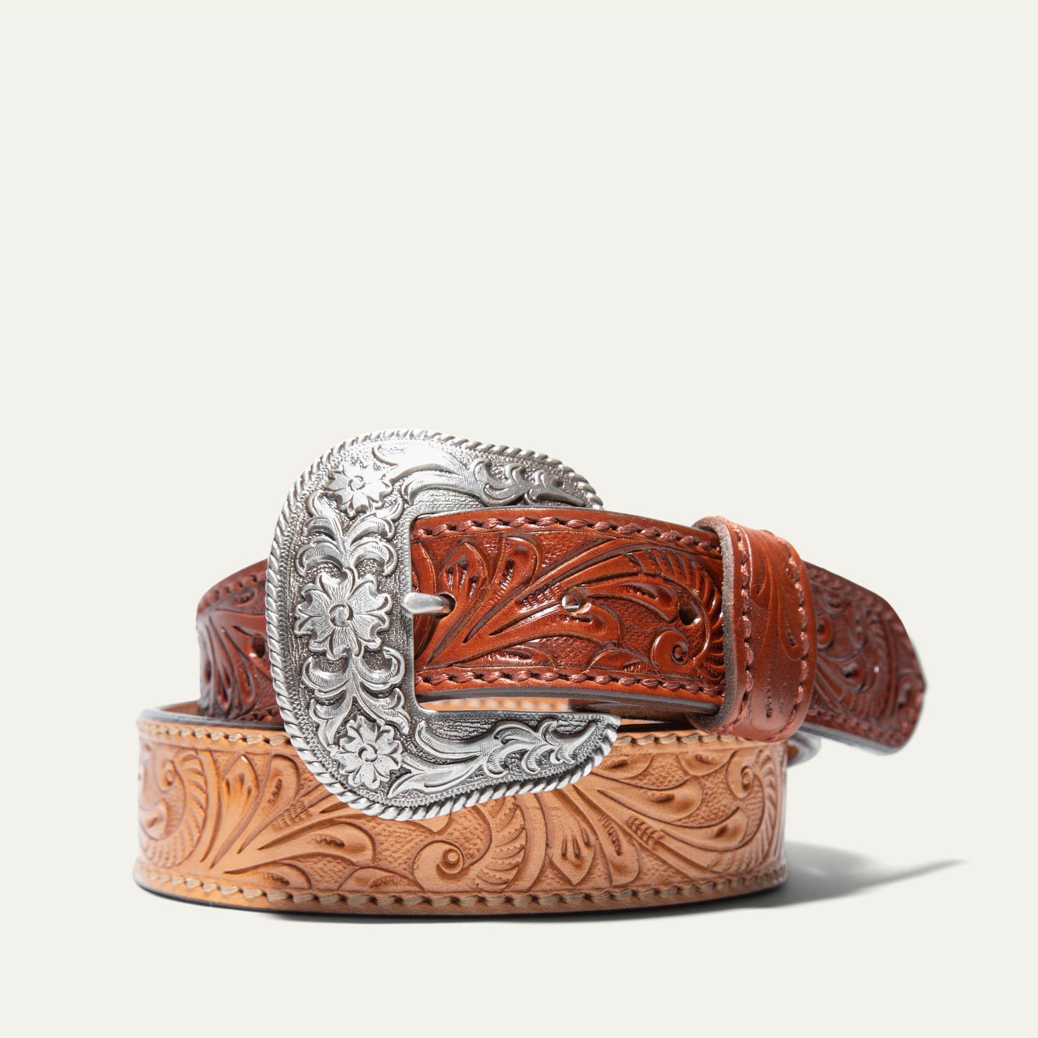 Hand-Tooled Western Billet Belt