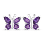 1.00 Carat Genuine Amethyst .925 Sterling Silver Earrings
