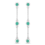 0.60 Carat Genuine Emerald .925 Sterling Silver Earrings