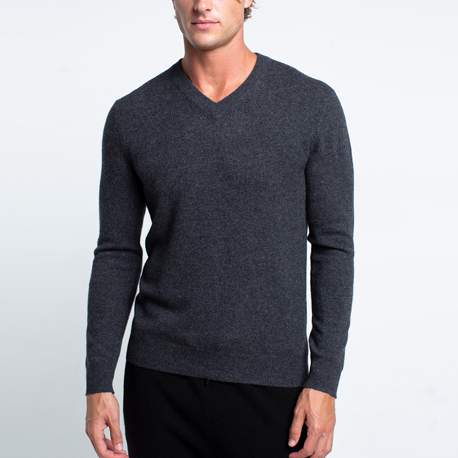 V-Neck Cashmere Sweater // Charcoal