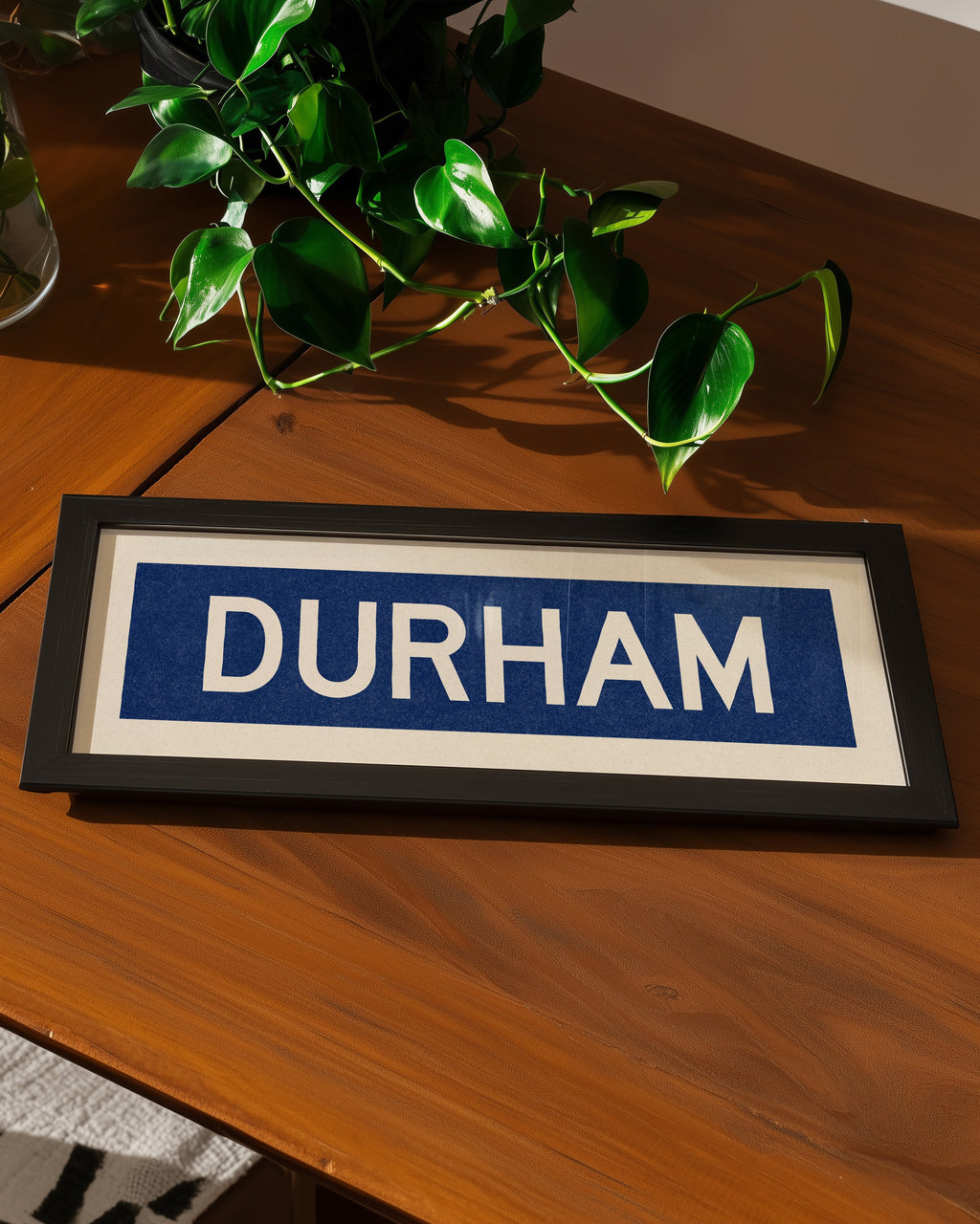 Framed Durham Blue Bus Scroll
