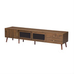 Doors TV Stand For TVs Up To 85", With Storage Cabinets - Natural