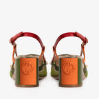 The Linea Green Leather Women Slingback Sandal