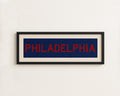 Framed Philadelphia Blue and Red Bus Scroll