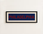 Framed Philadelphia Blue and Red Bus Scroll