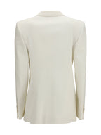 Jacket Double-Breasted Wool and Mohair White