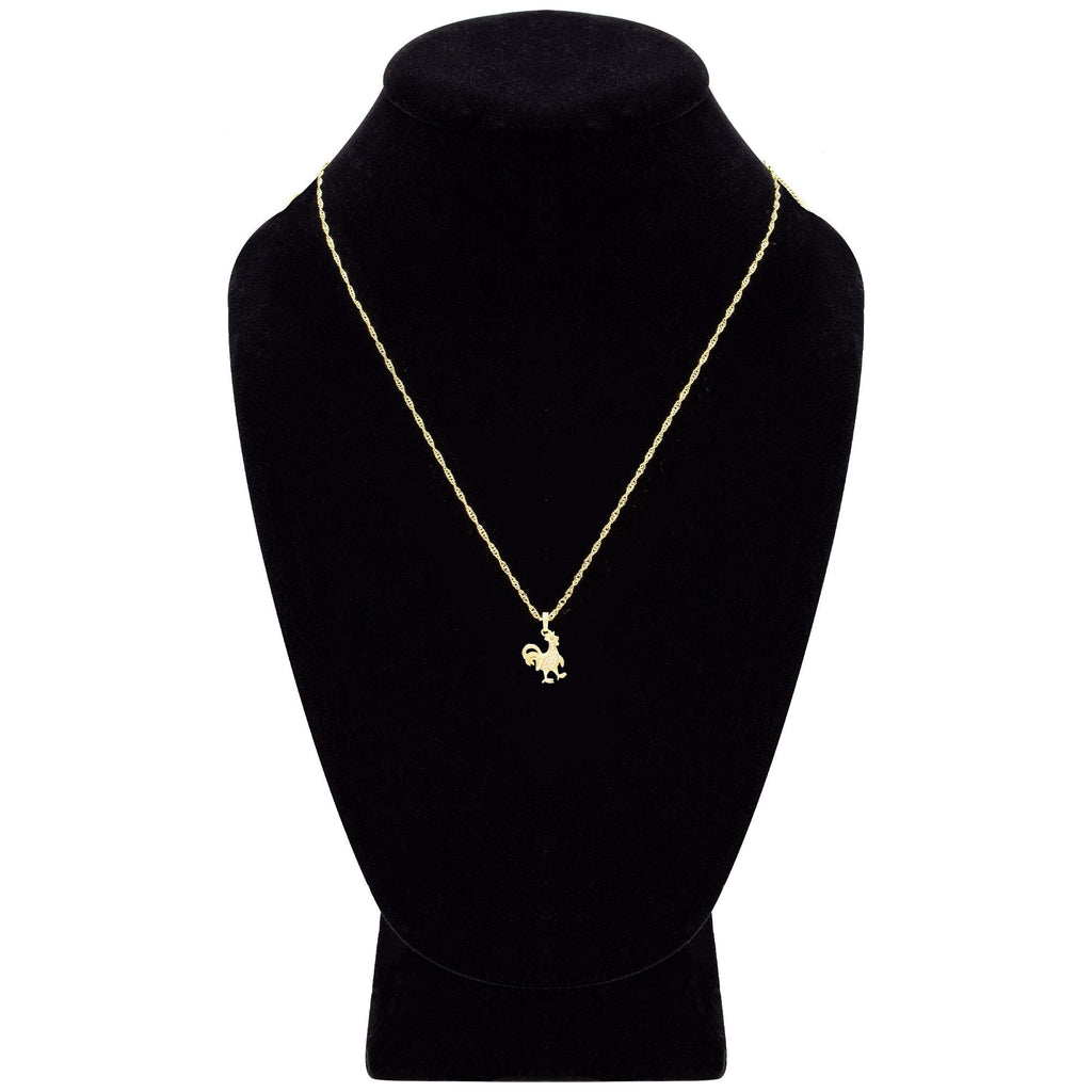 Rooster Cubic Zirconia Pendant With Necklace Set 14K Gold Filled