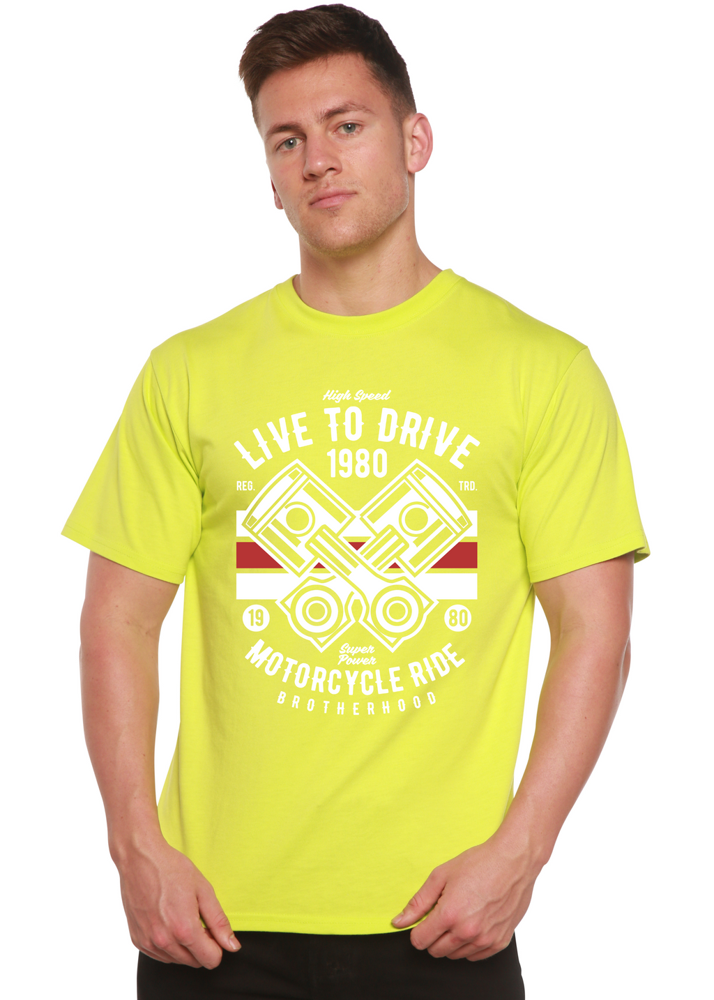 Live To Ride 1980 Men's Bamboo Viscose/Organic Cotton Short Sleeve Graphic T-Shirt