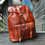 Flash Sale Full Grain Leather Travel Backpack Handmade Leather Backpack