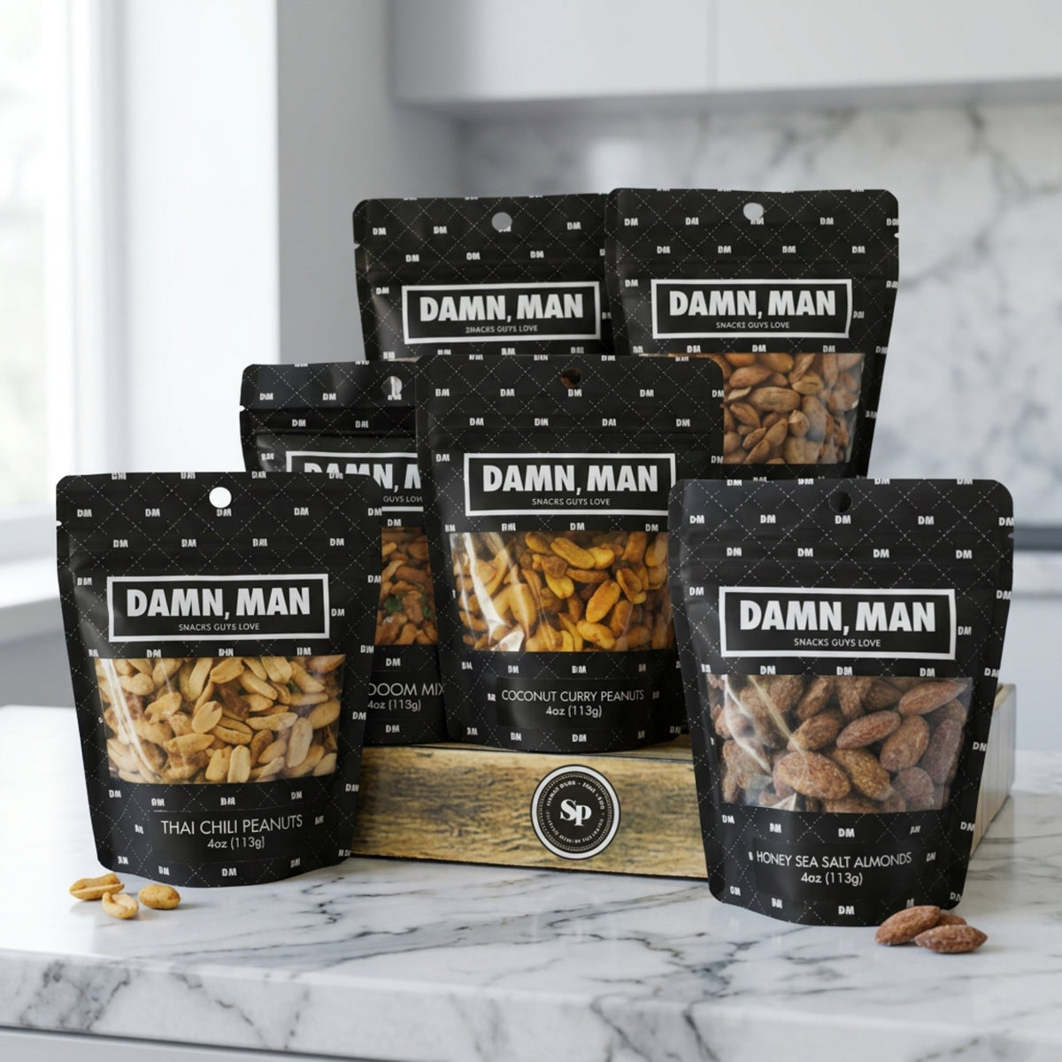 Gourmet Manly Nut Box Gift for Men - 6 Snacks