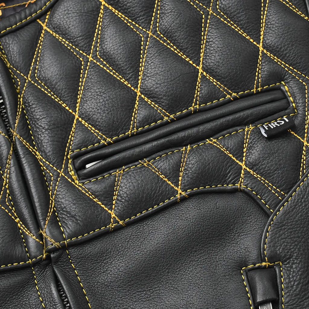 Tactical Emerald Men’s Motorcycle Leather Vest