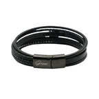 Premium Leather 5-Strap Pasadena Men's Wrap Bracelet