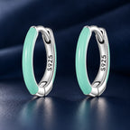925 Sterling Silver Earrings with Enamel Finish, 1.2cm for Women