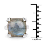 16.95 Carat Genuine Labradorite .925 Sterling Silver Ring