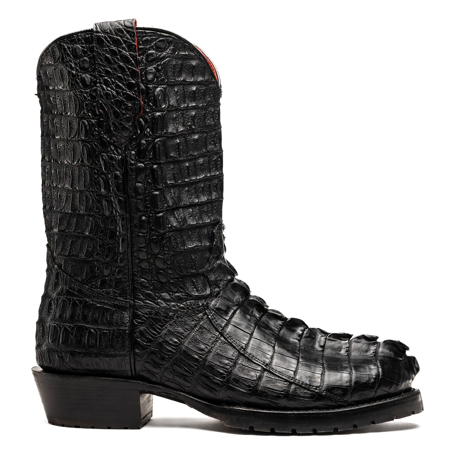 Marlboro // Genuine Hornback Caiman Leather Cowboy Boot // Black