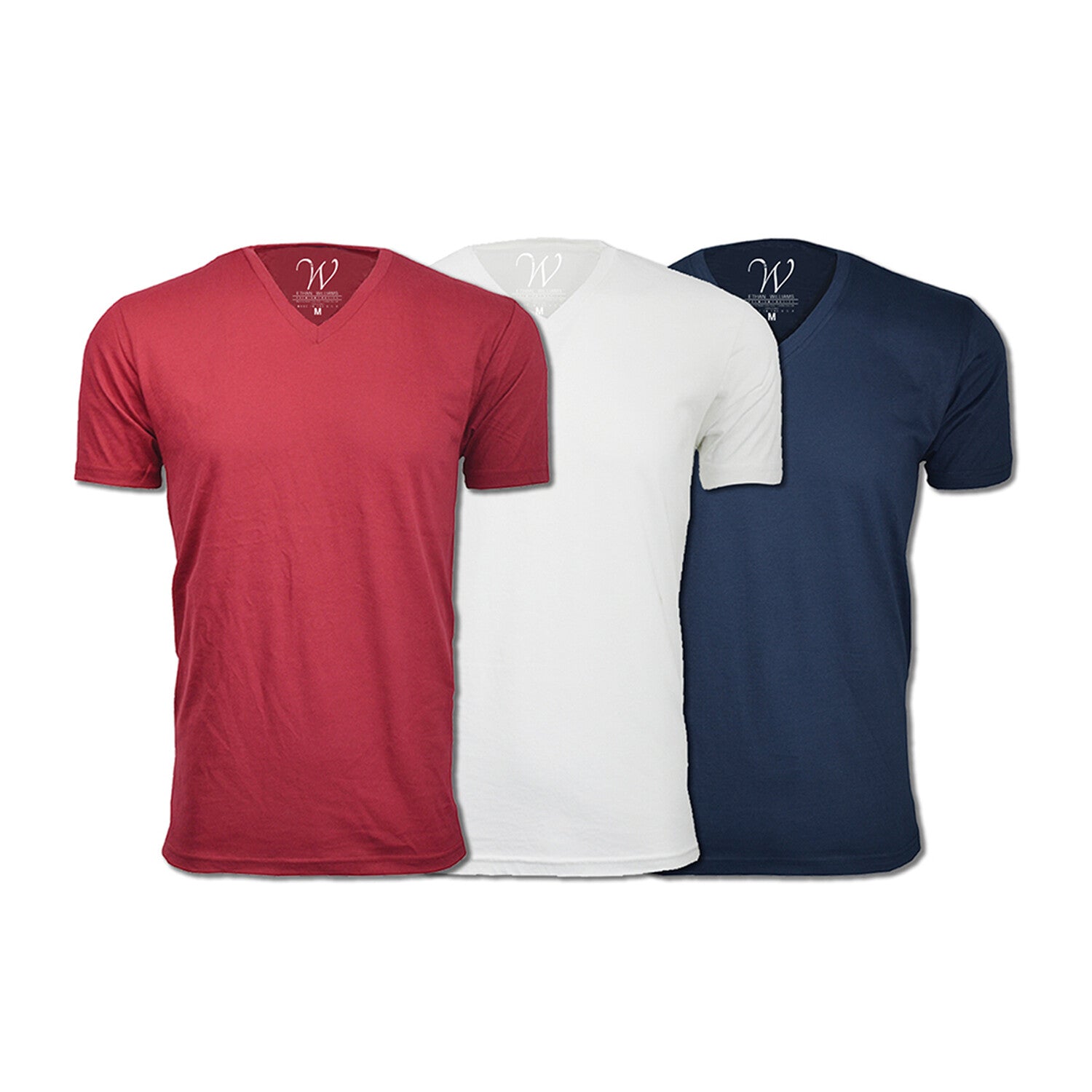 Ultra Soft Sueded V-Neck // Burgundy + White + Navy // Pack of 3