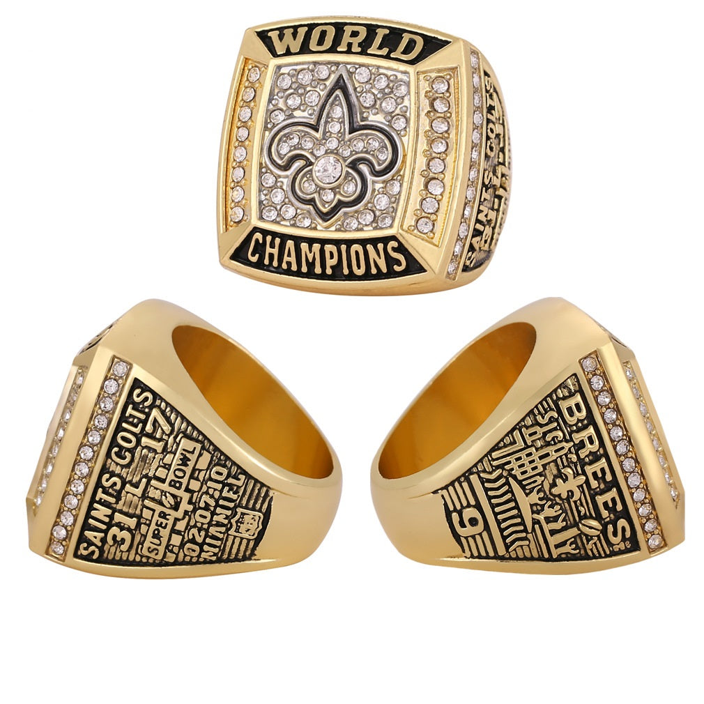 2010 New Orleans Saints Super Bowl XLIV Championship Ring & Trophy Set