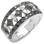 0.29 Carat Genuine Blue Diamond .925 Sterling Silver Ring